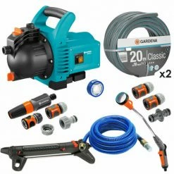 Pack Pompe D'arrosage 3000/4 + Tuyau Ø19mm 2x20m + Kit Connexion + Kit Aspi Laiton + Kit Base + Arroseur 150m² + Fusil GARDENA