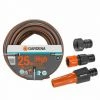 Pack Arrosage : Tuyau High Flex 25m Ø19mm + Lance D'arrosage Grand Débit + Raccords GARDENA