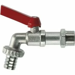 Robinet De Vidange à Boisseau Sphérique 1/2 (12.5 Mm) GARDENA 07332-20 Argent, Rouge