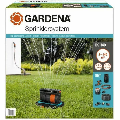 GARDENA Kit Arroseur Oscillant Escamotable OS140 – Surface 140m² – Portée 15m Max – Arrosage Rectangulaire – Kit Compl 6 GARDENA Kit Arroseur Oscillant Escamotable OS140 – Surface 140m² – Portée 15m Max – Arrosage Rectangulaire – Kit Compl – Image 4