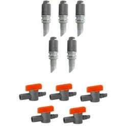 Pack GARDENA - Micro-asperseurs Micro-Drip 180° 5 Pcs - Régulateur 5 Pcs